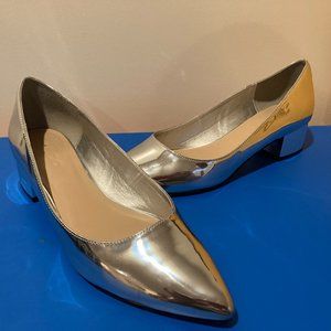 ALDO SILVER BLOCK HEEL